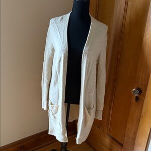 Madewell Cream Open-Front Cardigan